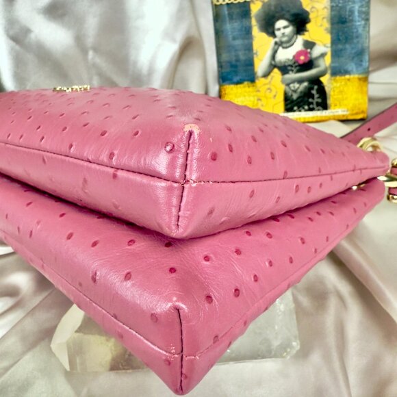 Coach Mia Crossbody – Ostrich-Embossed Leather in Pink (Style No. F76644) - Picture 9 of 14